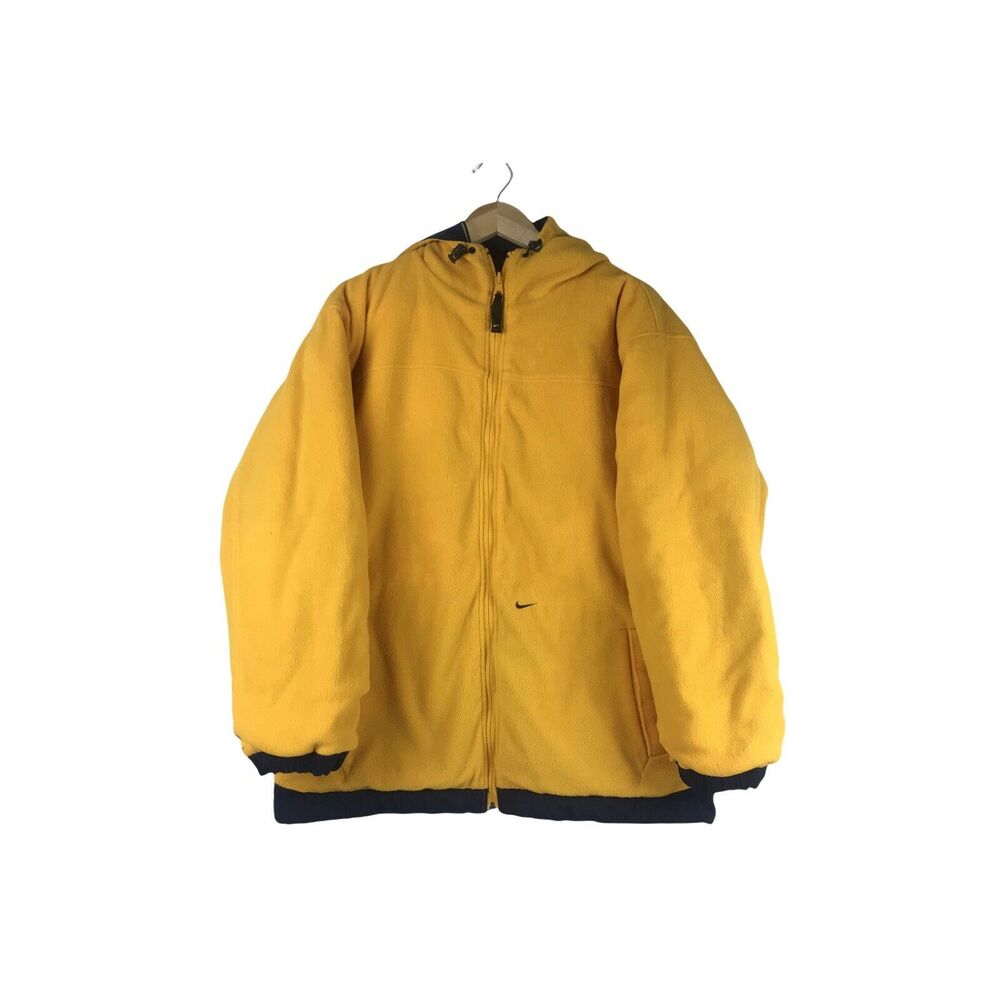 Vintage Reversible Nike Spellout Hooded Full Zip Jacket Size XL Blue & Gold - Picture 5 of 12